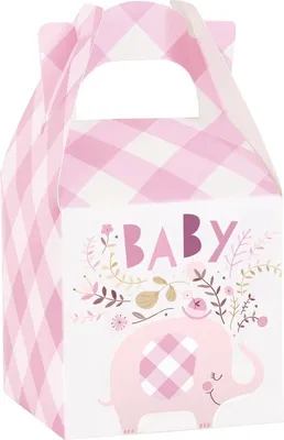 Produktbild von Baby Shower Elefant Mädchen 8 Geschenkboxen
