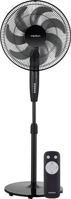 Produktbild von MEDION P21 SF Standventilator mit Fernbedienung (Ventilator leise, 3 Modi Schlafmodus Natur Oszilieren, 3 Geschwindigkeiten, verstellbare Höhe bis zu 130cm groß, Oszillation, Timerfunktio) schwarz