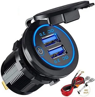 Obrázok produktu pre Dvojitá USB nabíjačka 5 V/4,2 A do auta, lode, SUV, čierna