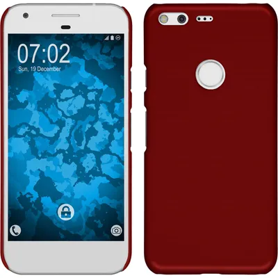 Produktbild von PhoneNatic Case kompatibel mit Google Pixel XL - Hülle rot gummiert Hard-case + 2 Schutzfolien