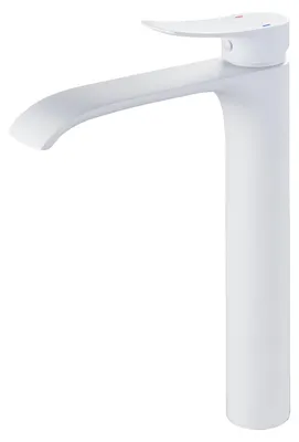 Wasserfall-Einhebelmischbatterie, Weiß, für Waschbecken, Kalt-/Warmwasser