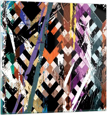 Produktbild von Bilder auf glas - Abstraktion modern - 70x70cm - Glasbilder - Wandbilder - Kunstdruck - zum Aufhängen bereit - Wanddekoration aus Glas - Glas Bilder - Wandbild auf Glas - Einteilig - GAC70x70-3696