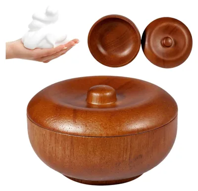 Produktbild von Rasierschüssel aus Holz mit Deckel für die Nassrasur