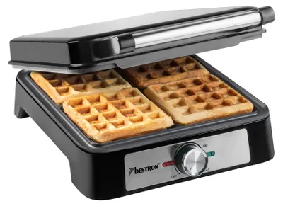 Produktbild von Bestron Waffeleisen für Belgische Waffeln, Belgisches Waffeleisen für 4 Waffeln,