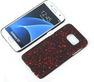 Produktbild von Handy Hülle Schutz Case Bumper Schale für Samsung Galaxy S7 3D Sterne Rot