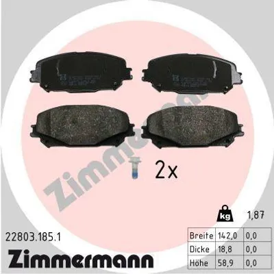 Produktbild von ZIMMERMANN Bremsbeläge Satz Vorne Bremsklötze für RENAULT Megane IV Grandtour (K9A/M/N) 22803.185.1