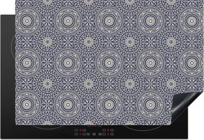 Produktbild von KitchenYeah© Herdabdeckplatte Mandala - Blau - Muster , 76x51cm, Küche Deko, Glaskeramikkochfeld Herdabdeckung, Abdeckplatte fùr Kochfeld