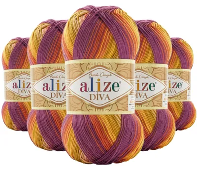 Produktbild von 500g Strickgarn ALIZE DIVA BATIK Farbverlauf Häkelgarn Wolle Stricken Häkeln