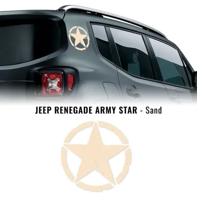 Image de Autocollant étoile Army Militare pour Jeep Renegade, Diam 20 cm, sable, 2 pièces