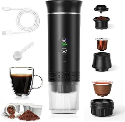 Image de Kit de préparation de café portable 3 en 1 - Alimentation 12V - Tasses et moulin à café inclus