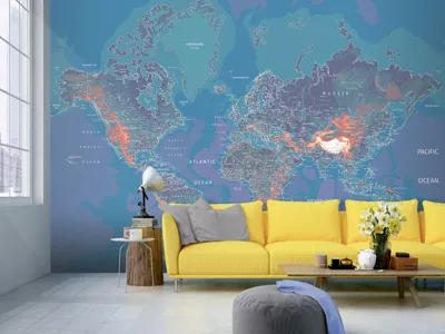 Zdjęcie produktu dla Fototapeta flizelinowa 400x280 cm fototapeta mapa świata XXL mapa świata k-A-0061-a-d