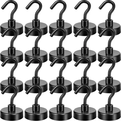Productafbeelding van Magneethaken, draagvermogen 30 kg, zwart, verpakking van 20 stuks