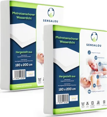 Produktbild von Sensalou Matratzenschoner Wasserdicht - Nässeschutz Matratzenauflage - 180 x 200 cm - 2er Pack