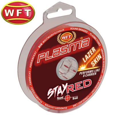 Produktbild von WFT Plasma Stay Red Lazer Skin 150m - Geflochtene Angelschnur, Durchmesser/Tragkraft:0.22mm / 27kg Tragkraft