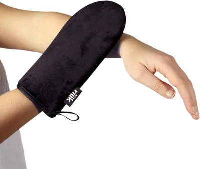 Produktbild von Bräunungshandschuh für Selbstbräuner-Creme doppelseitig mit sehr weichem Samt, Applikator waschbar, peeling, Applikatorhandschuh für Gesicht und Körper