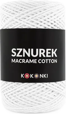 Produktbild von Kokonki Makramee-Garn 2mm, 200m, Weiß, 100% Baumwolle Regeneriert