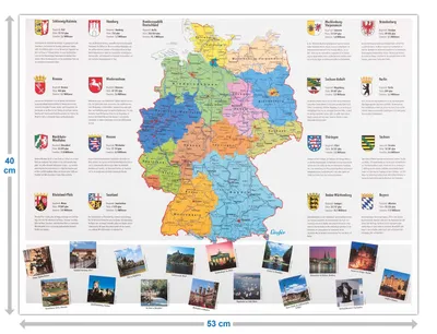 Produktbild von Schreibtischunterlage Deutschland 40x53 cm, rutschfest, mit Seitentasche