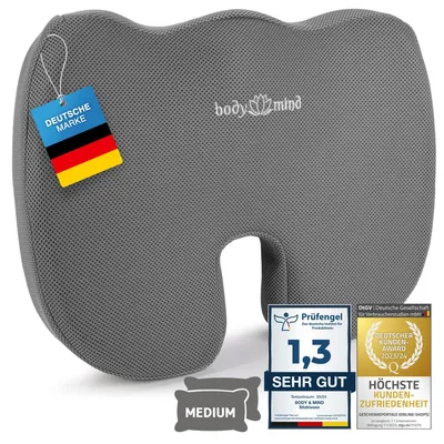 Produktbild von Orthopädisches Sitzkissen, Keilkissen, Memory Foam, für Büro, schwarz