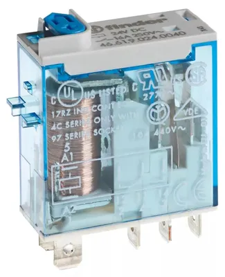 Image de F46-61-9-024-0040 Relais industriel 16A 1P 24V DC pour supports+indicateur mécanique, bouton test