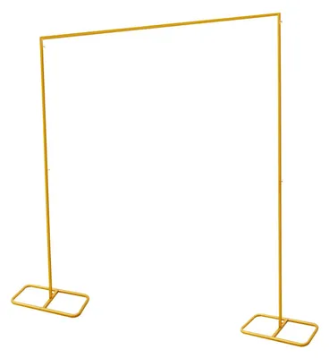 Produktbild von Metall Hochzeitsbogen - Rechteckiger Ballon- und Blumenbogen - 200×210 cm - Hintergrundständer für Deko, Geburtstag und Abschlussfeier - Gold