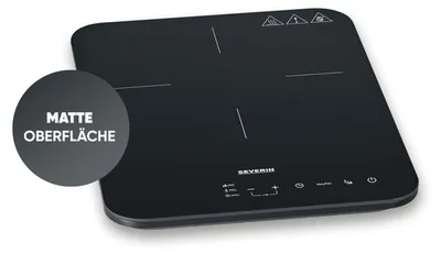 Produktbild von Severin KP 1032, Schwarz, Grau, Arbeitsplatte, 28 cm, Zonen-Induktionskochfeld, Glaskeramik, 1 Zone(n)