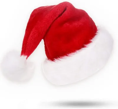 Imagen del producto de Gorro de Navidad, de felpa, color rojo, talla única, ideal para la época navideña
