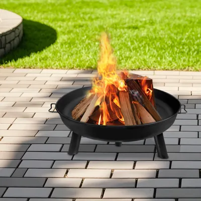 Immagine prodotto di Focolare rotondo - Diametro 80 cm - In ghisa - Nero - Per giardino e terrazzo