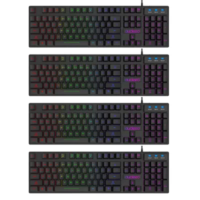 Immagine prodotto di Tastiera da gioco QWERTZ con 4 LED RGB, nera, USB, retroilluminata, layout tedesco