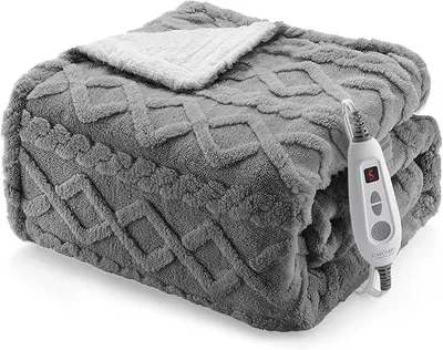 Immagine prodotto di Coperta elettrica riscaldante, morbido pile, 152 x 183 cm, 6 livelli di riscaldamento, spegnimento automatico, alimentazione CA