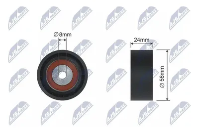 Produktbild von NTY RNK-RE-007 Umlenkrolle Keilrippenriemen für RENAULT CLIO II (BB0/1/2, CB0/1/2) TWINGO I (C06) KANGOO (KC0/1) KANGOO Express (FC0/1) CLIO II Kasten