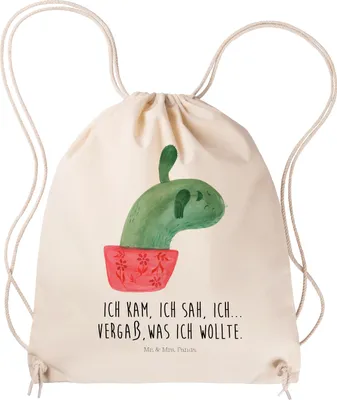 Produktbild von Mr. & Mrs. Panda Jutebeutel Kaktus Mama - Transparent - Geschenk, Ärger, Kakteen, Turnbeutel, Quote, Stoffrucksack, Beutel, gymnastiktasche, wander rucksack, Motivation
