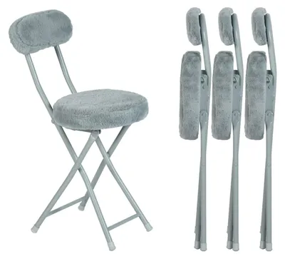 Produktbild von MEUBLE COSY Klappstuhl 4er Set mit Rücklehne und Fußstütze Gepolstert aus Kunstf