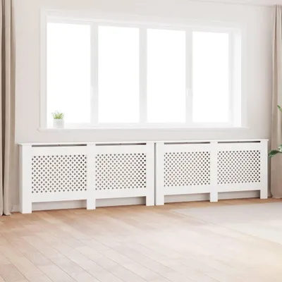 Drfeify Cache-radiateur Blanc 108,5x19x84 cm Bois massif de pin TA188
