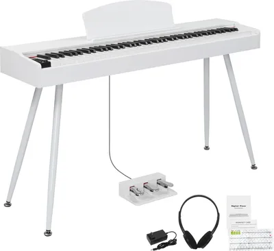 Produktbild von FCH E-Piano 88 Tasten Gewichtet Klavier,Elektro Klavier Digital E-Piano mit Ständer, Dreifach-pedal, USB-MIDI und Kopfhörer, Weiß