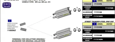 Zdjęcie produktu dla Wydech ARROW THUNDER do Ducati Monster 696 / 796 / 1100 2008-2014, aluminium