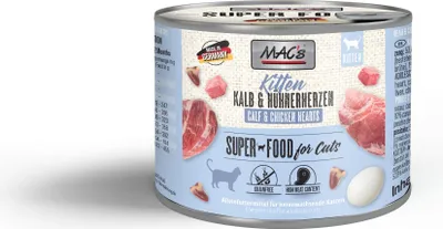 Produktbild von MAC's CAT - Kitten Dose 6x200g  |  Kalb & Hühnerherzen