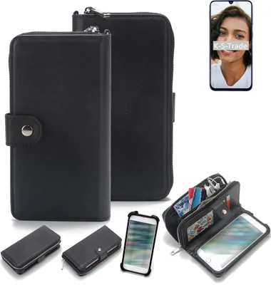 Produktbild von K-S-Trade 2in1 Handyhülle Schutzhülle kompatibel mit Samsung Galaxy M21  & Portemonnee Cover Handy Hülle Case Etui Geldbörse Wallet Bookstyle
