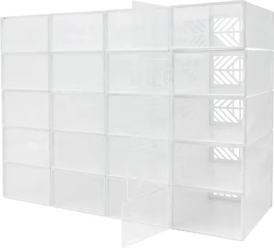 Obrázek produktu pro Box na boty, odolný materiál, prostorově úsporný design, průhledný