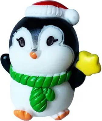Image de Habarri | Figurine miniature - Figurine pour maison miniature - Pingouin de Noël - Figurine pour enfants à partir de 3 ans