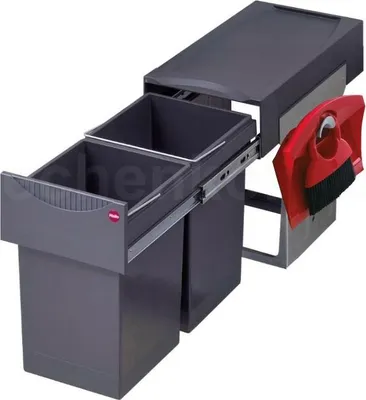 Image de Collecteur de déchets Hailo 3666105 TA Swing Tandem 2x 15 litres avec kit de balayage