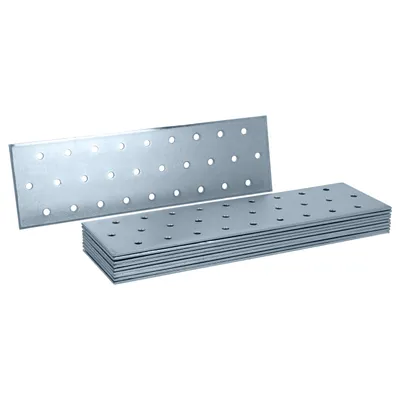Produktbild von HELPMATE – 12 Stück Lochplatten 60x200 mm – Flachverbinder galvanisch verzinkt & blau passiviert – Holzverbinder mit hervorragendem Korrosionsschutz, stabil & langlebig – einfache Montage