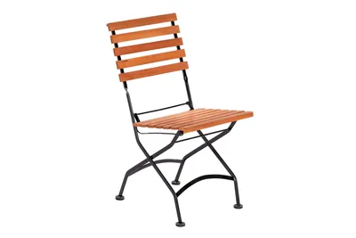 Produktbild von Merxx Gartenmöbelset "Schlossgarten" 3tlg., 2 Klappstühle, Klapptisch 90 x 90 cm - Flachstahl mit Eukalyptus