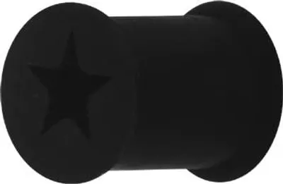 Produktbild von Karisma Ohr Flesh Flared Silikon Schwarz Tunnel Piercing Stern - VPLF-ST-BK.8mm