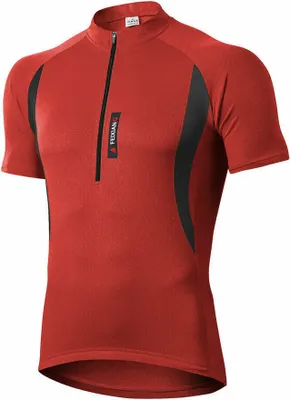 Produktbild von Herren Atmungsaktiv Radfahren Radtrikot Fahrradtrikot MTB Trikot Kurzarm Jersey,Rot,XL