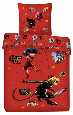 Image de Parure de lit - AYMAX - Miraculous - Polyester - 200 x 140 cm - Rouge