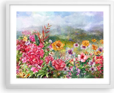 Produktbild von Gerahmtes Poster - Weißer Rahmen - blume sommer natur - 50x40 cm - Wand Bild - Wanddeko - Wandbilder - Kunstposter - Wandposter - Bilderrahmen - Bilder - Kunstdruck - Wandbild - P2WAA50x40-3843