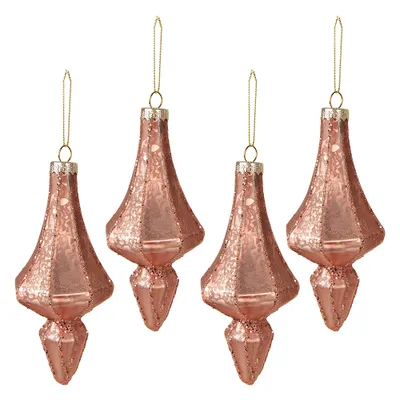 Produktbild von Clayre & Eef Weihnachtskugel 4er Set Ø 6 cm Rosa Glas