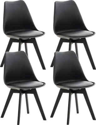 Produktbild von 4er Set Stuhl HLO-CP58 Kunststoff schwarz/schwarz