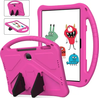 Immagine prodotto di Custodia per bambini per Honor Pad 9 12.1", custodia antiurto leggera in EVA con supporto pieghevole e maniglia Rosa