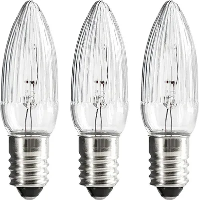 Produktbild von Riffelkerze für Außenlichterkette - Sockel E10 - 12V/3W von Erzgebirge-Palast